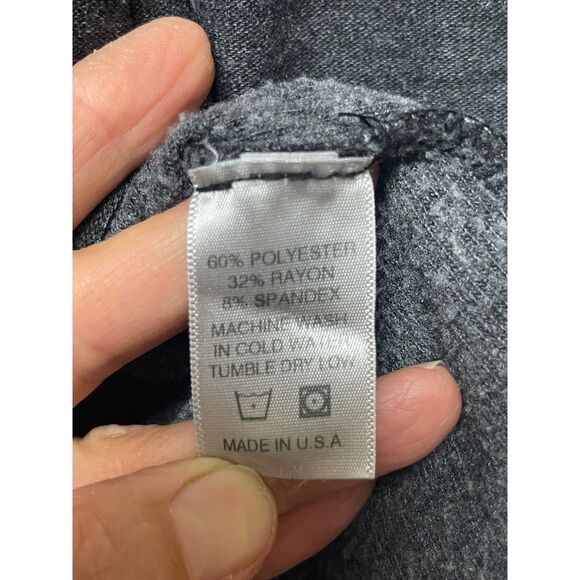 good hYOUman V-Neck Graphic Sweatshirt Charcoal Gray, Sz S - Picture 4 of 5